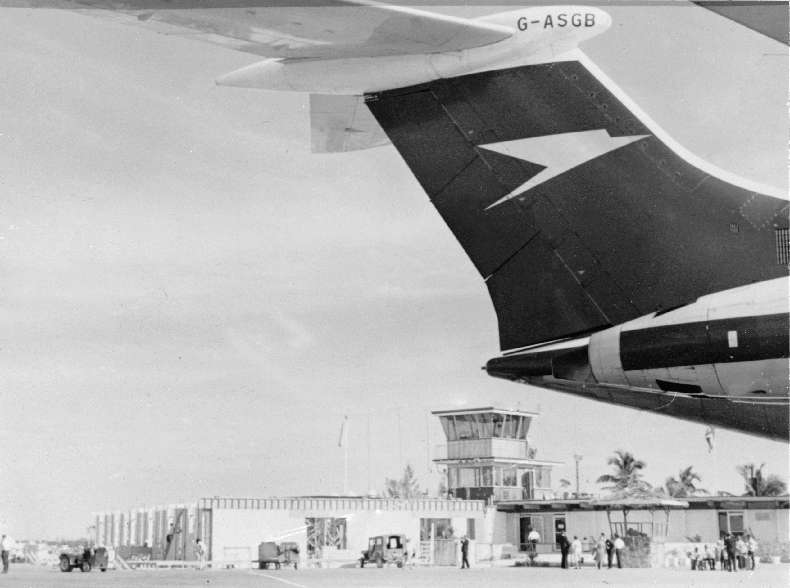 First jet to land at Freeport International Airport, 1967