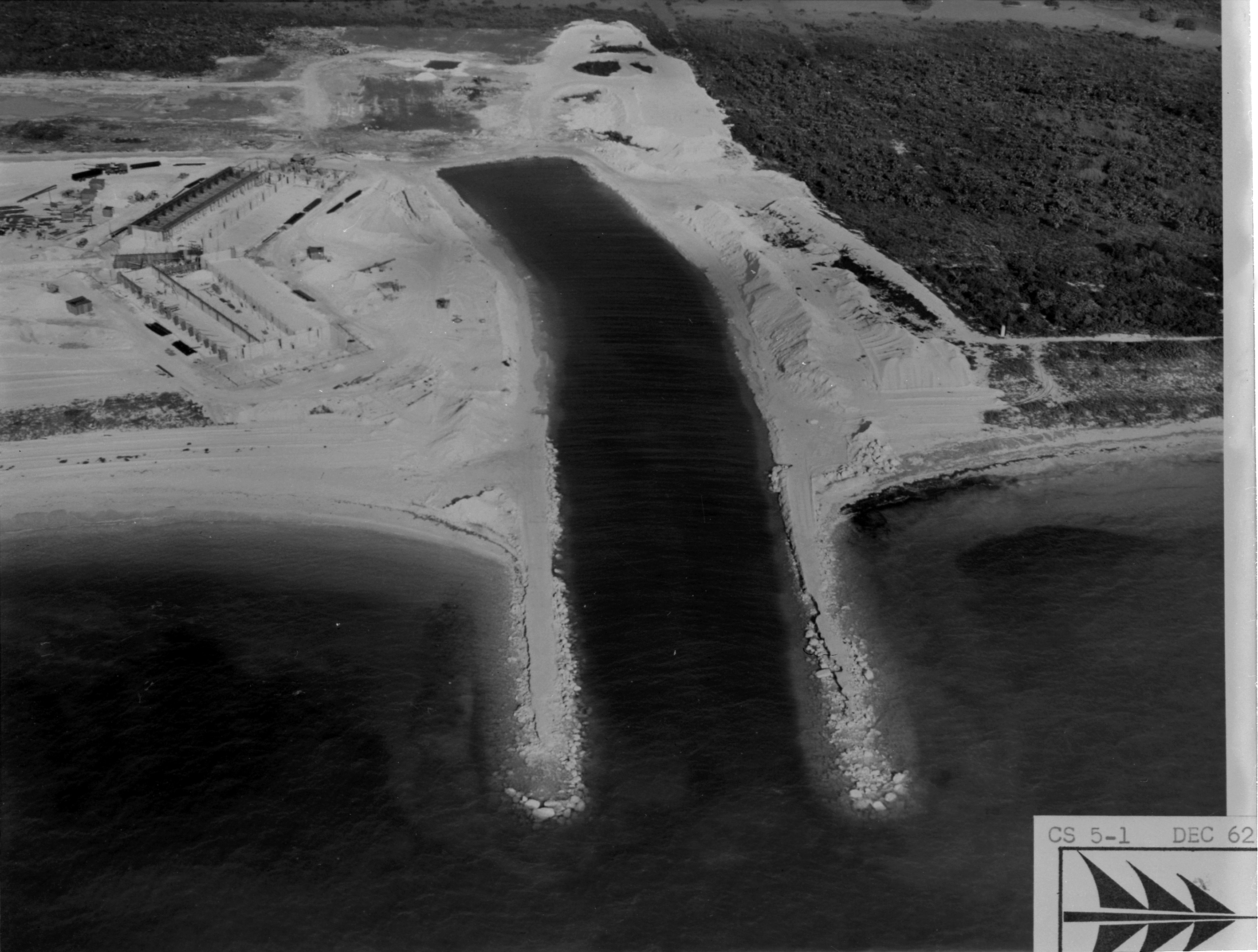 Bell Channel jetty, December 1962