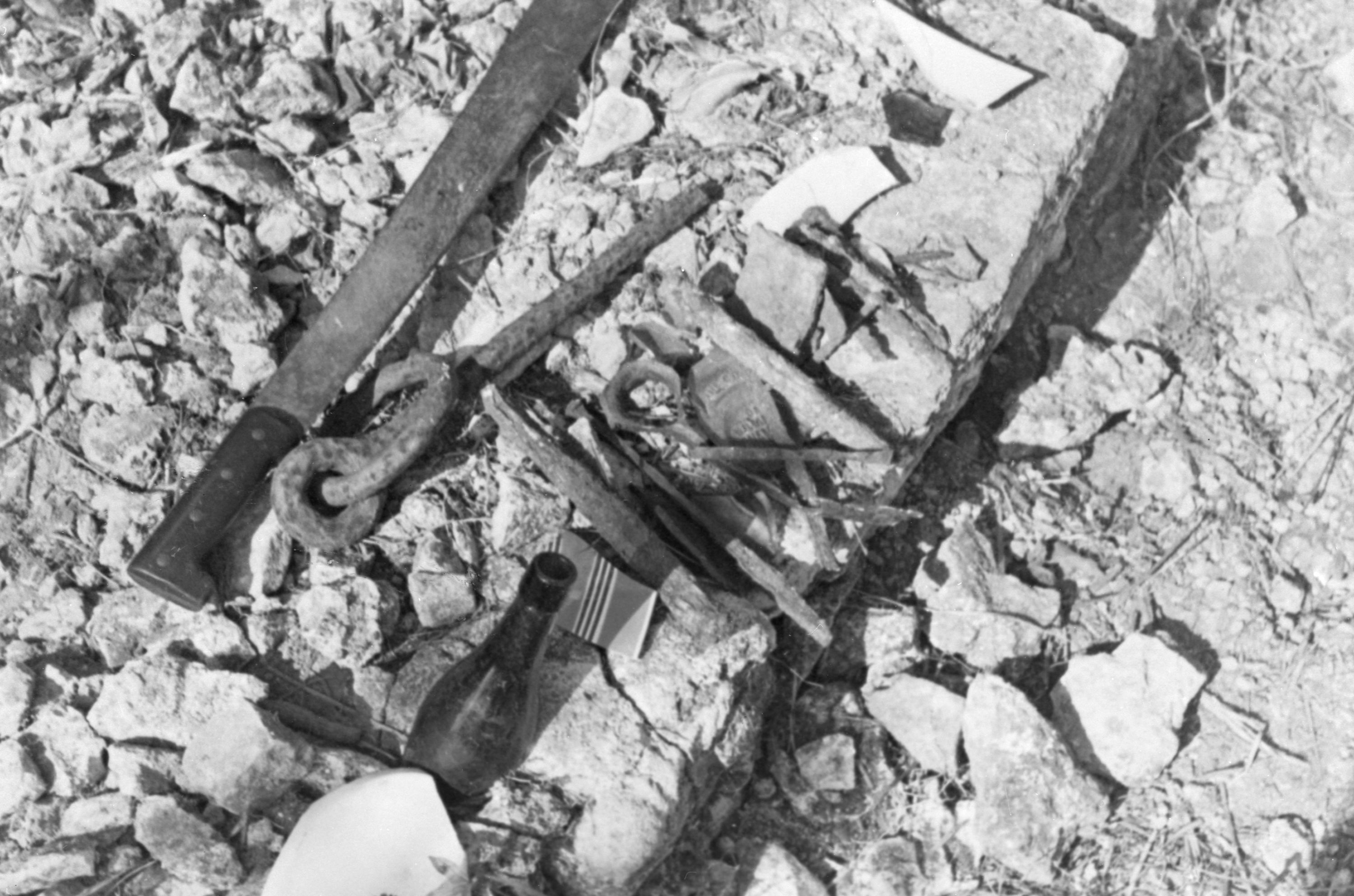 Implements discovered at abandoned village, East End, 1970's