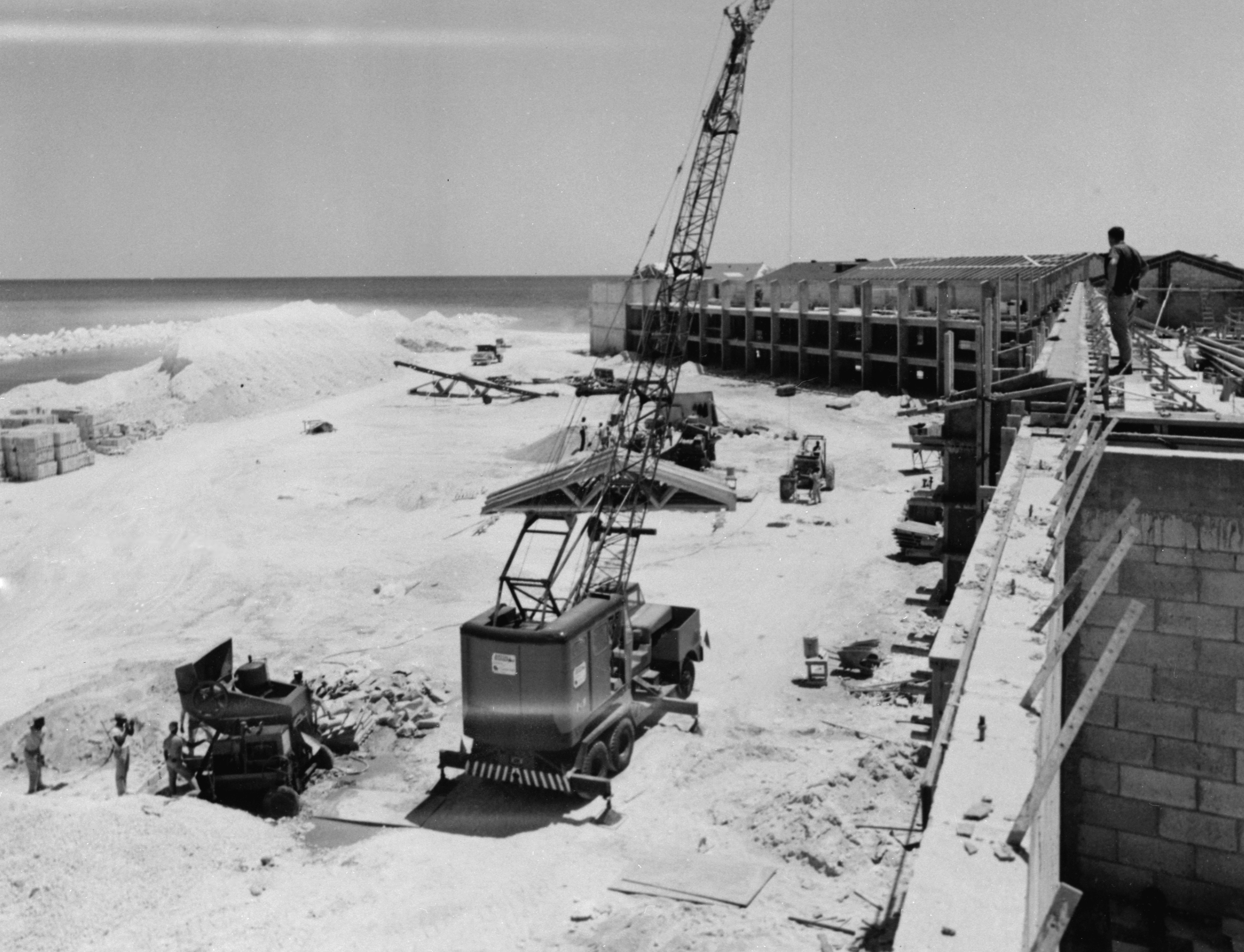 Construction of the east wings of the Lucayan Beach Hotel, 1968