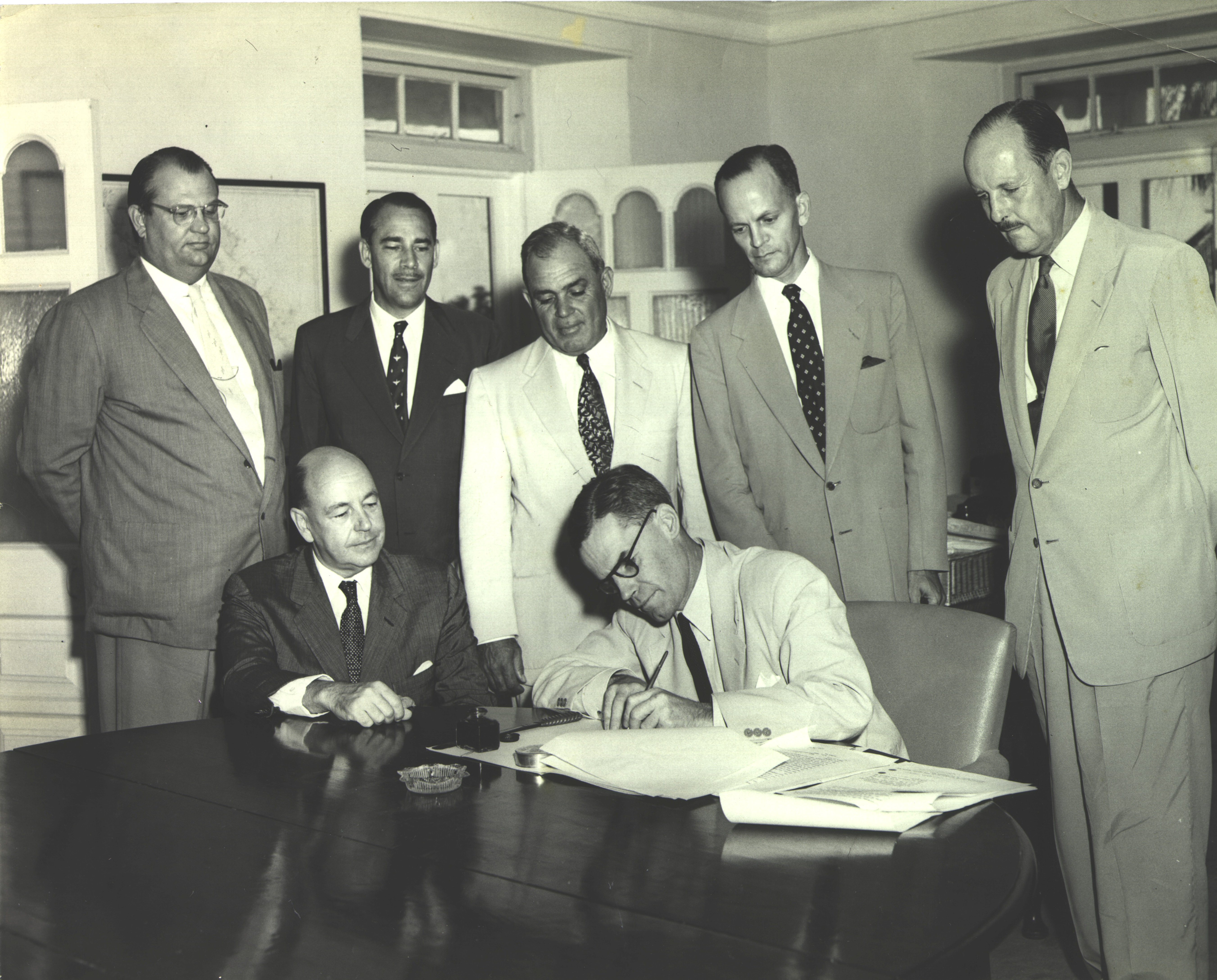 Signing of the Hawksbill Creek Agreement, 1955
