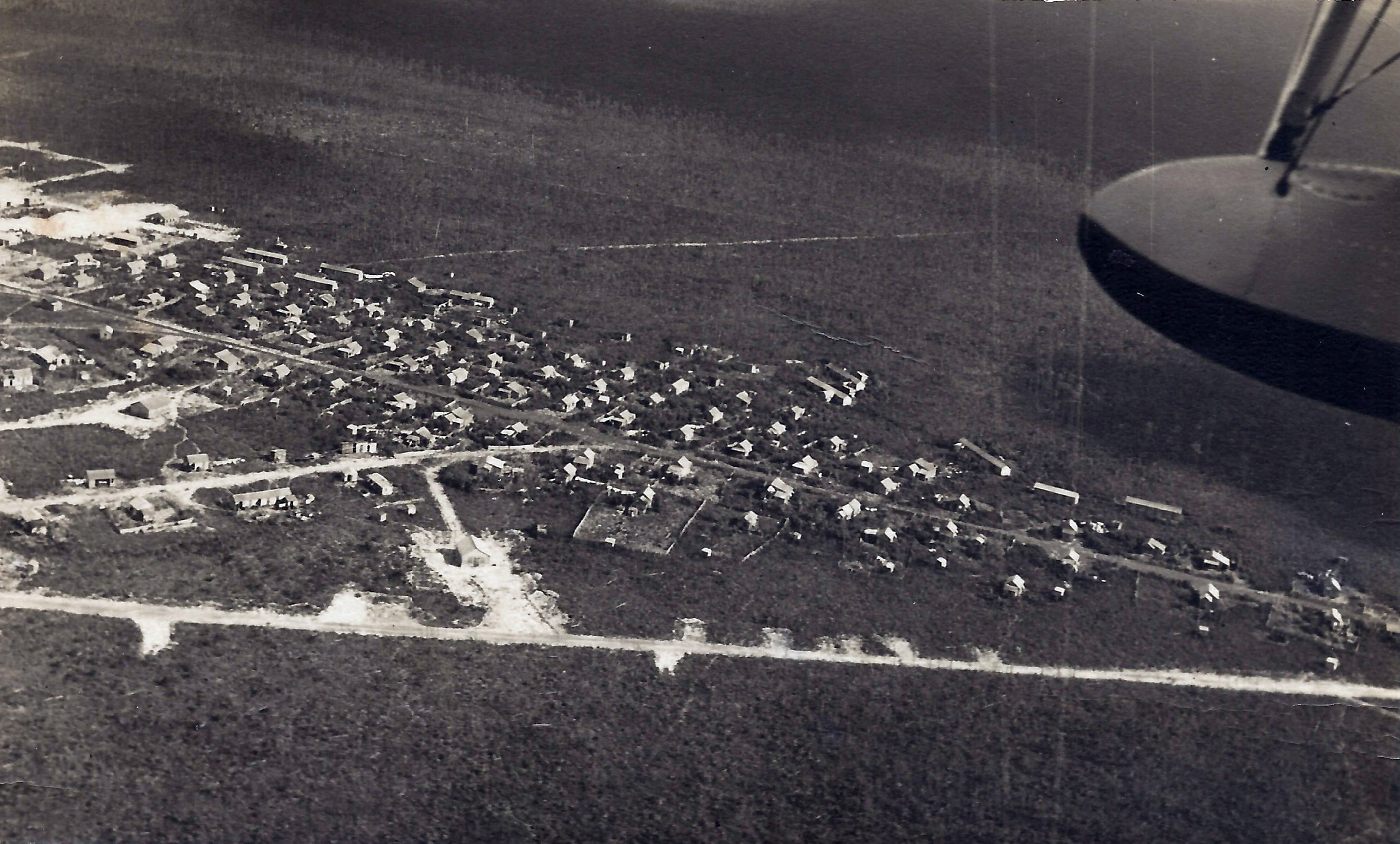Aerial view of Pine Ridge, 1950's