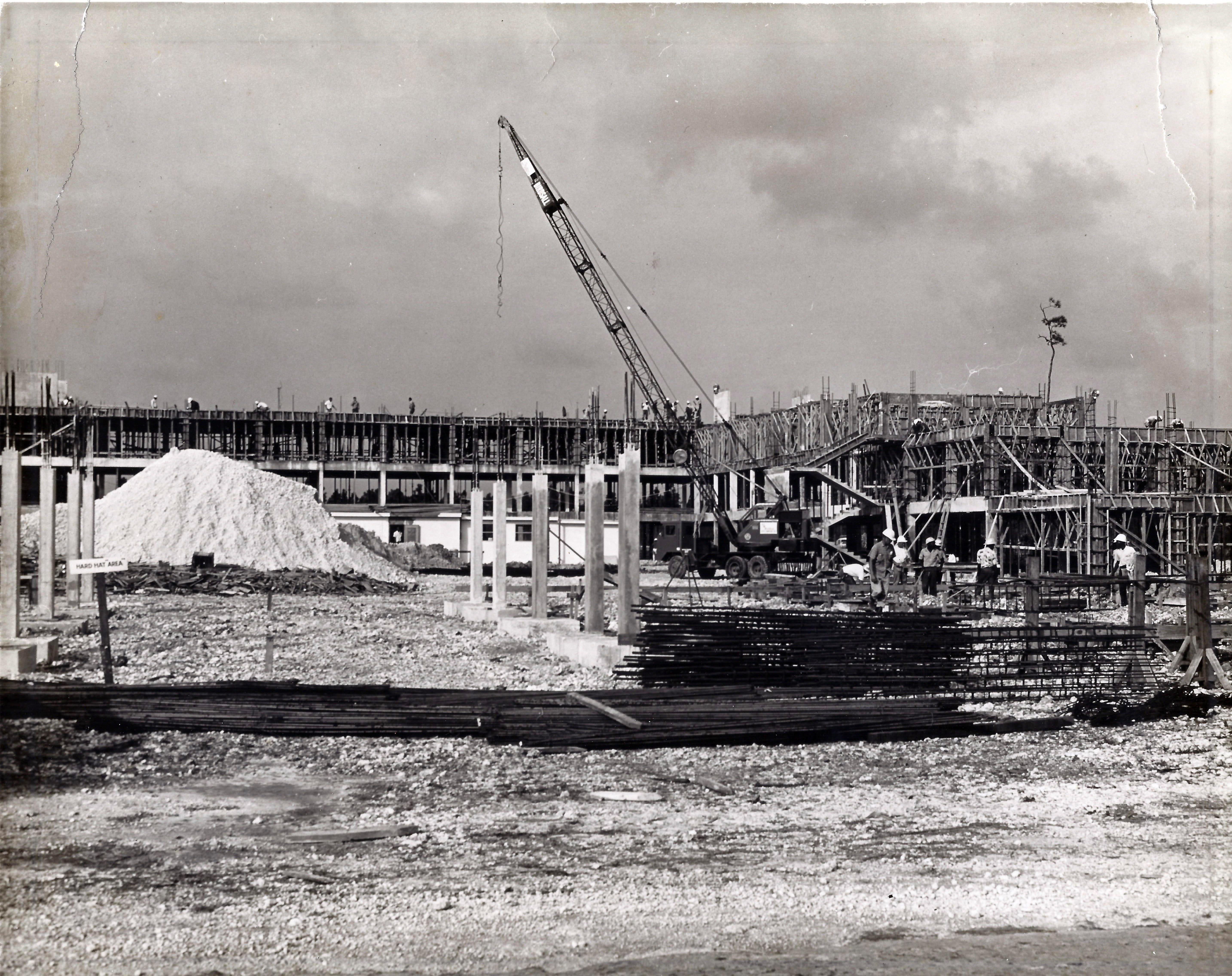 Construction of Holiday Inn, early 1960's