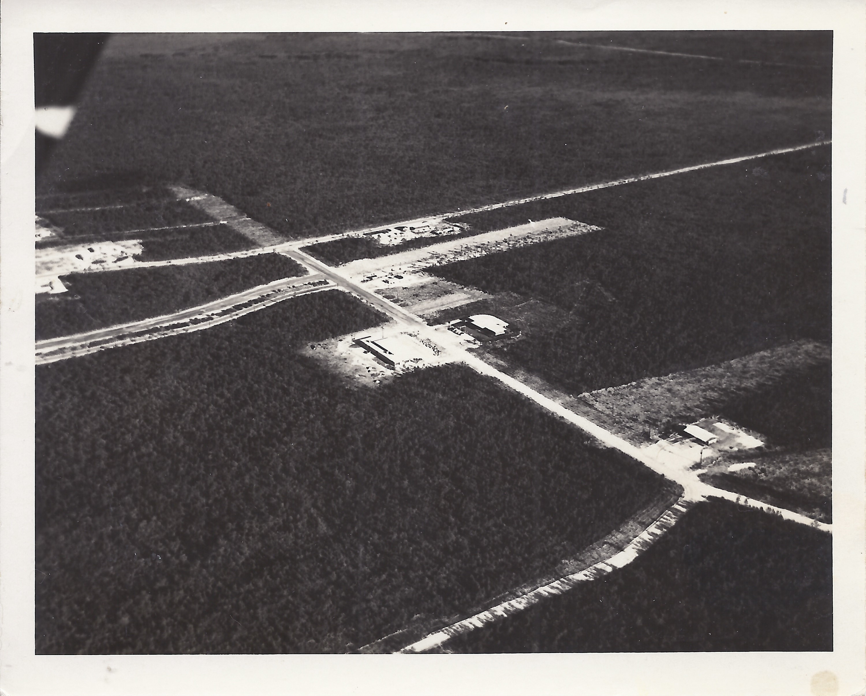 Aerial view of downtown Freeport, late 1950's