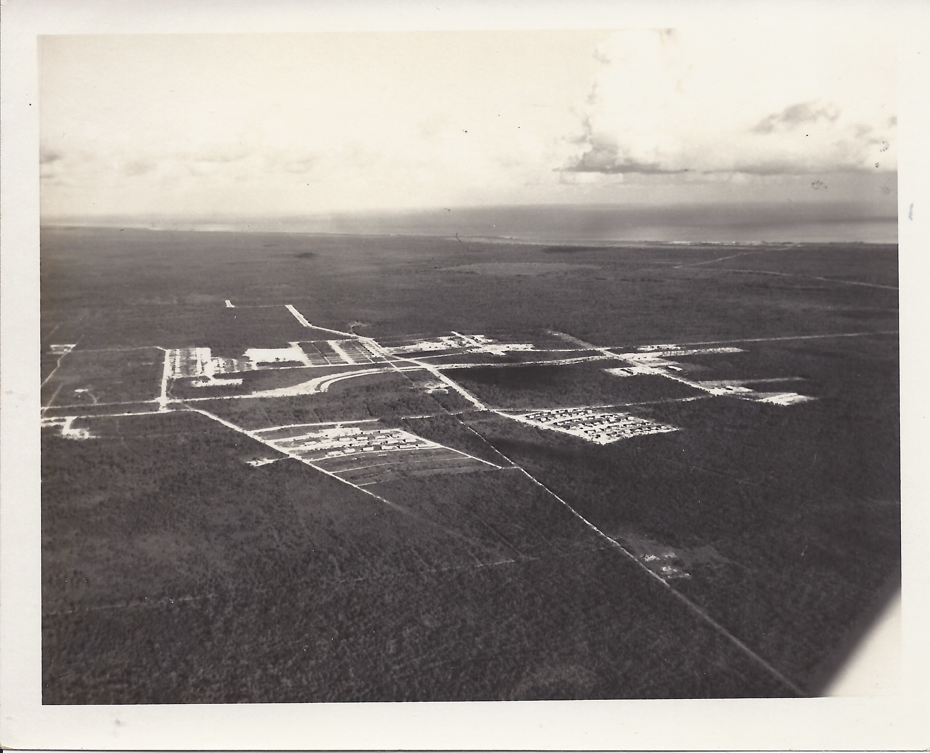 Aerial view of downtown Freeport, late 1950's