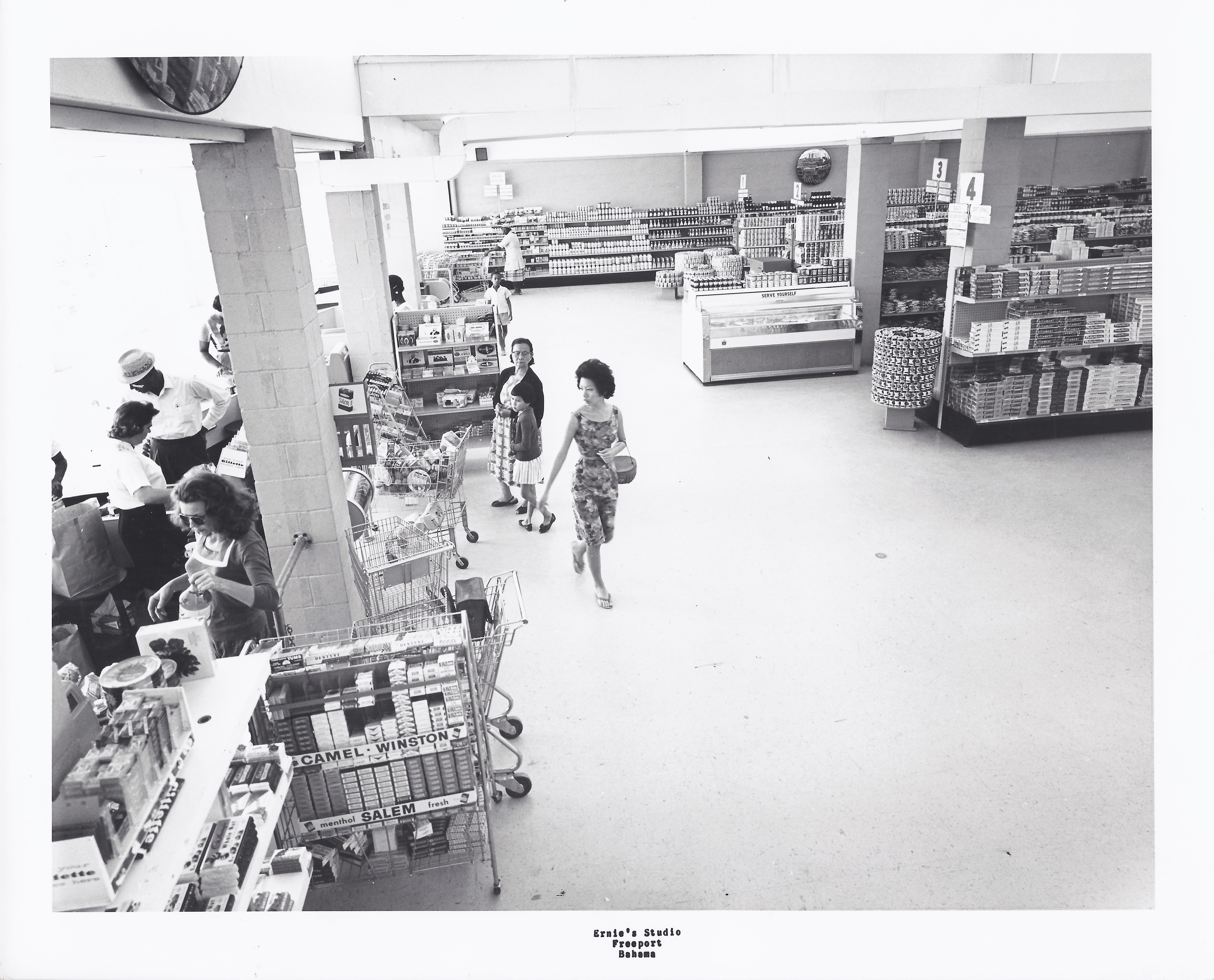 Interior view of Freeport's first supermarket, 1960's