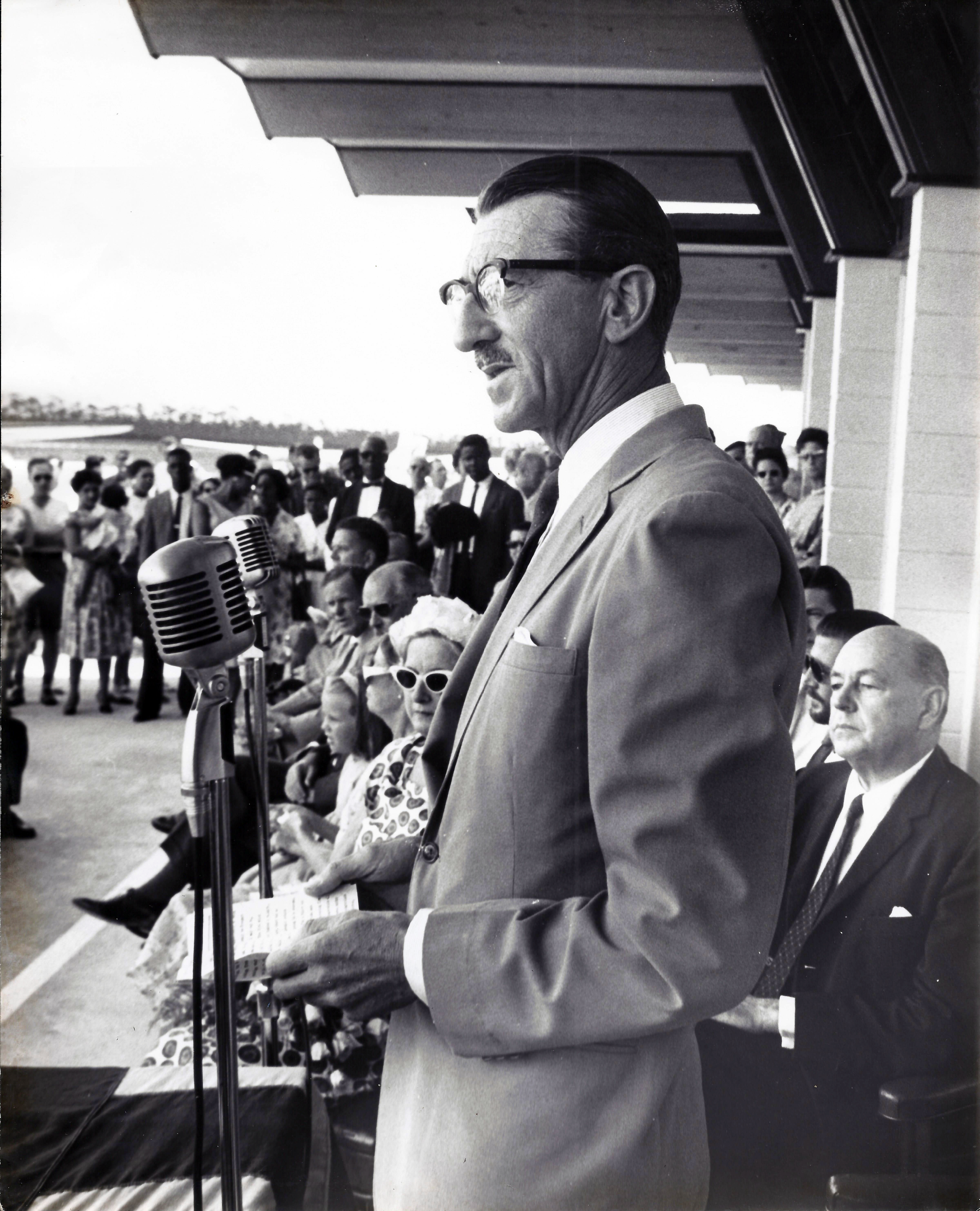Lord Ranfurly at dedication of Freeport Airport