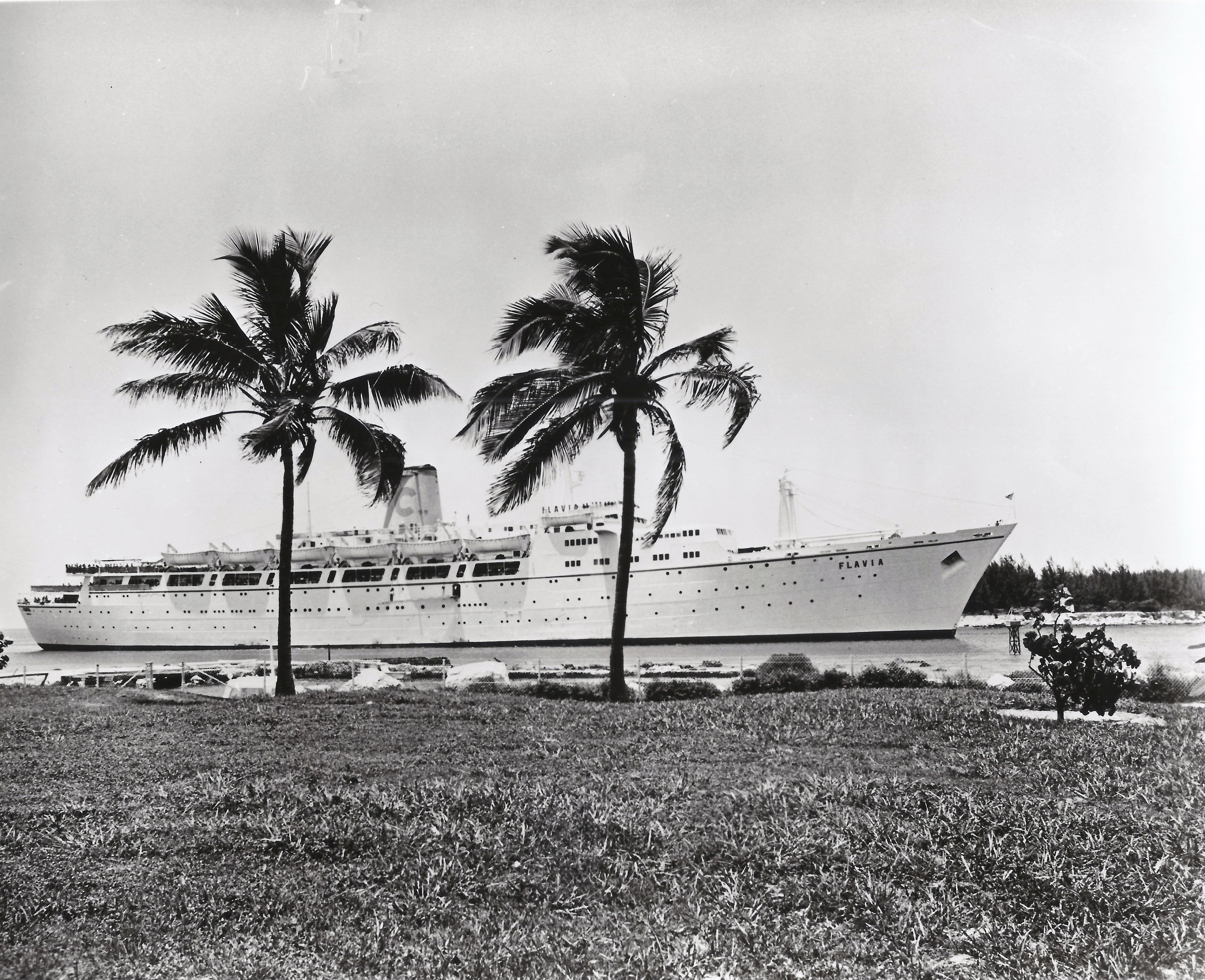 The Flavia entering Freeport Harbour, 1960's