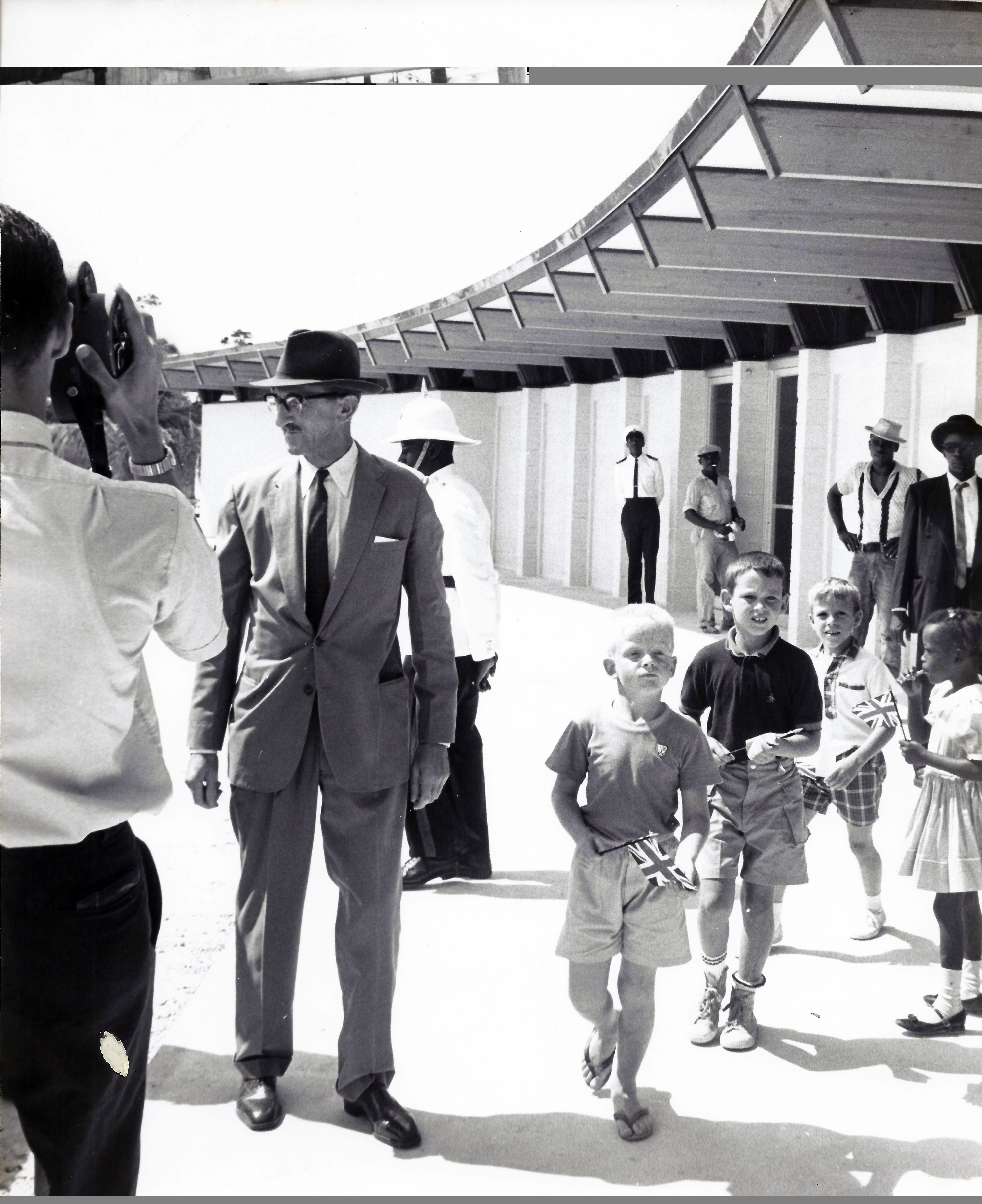 Lord Ranfurly at dedication of Freeport Airport