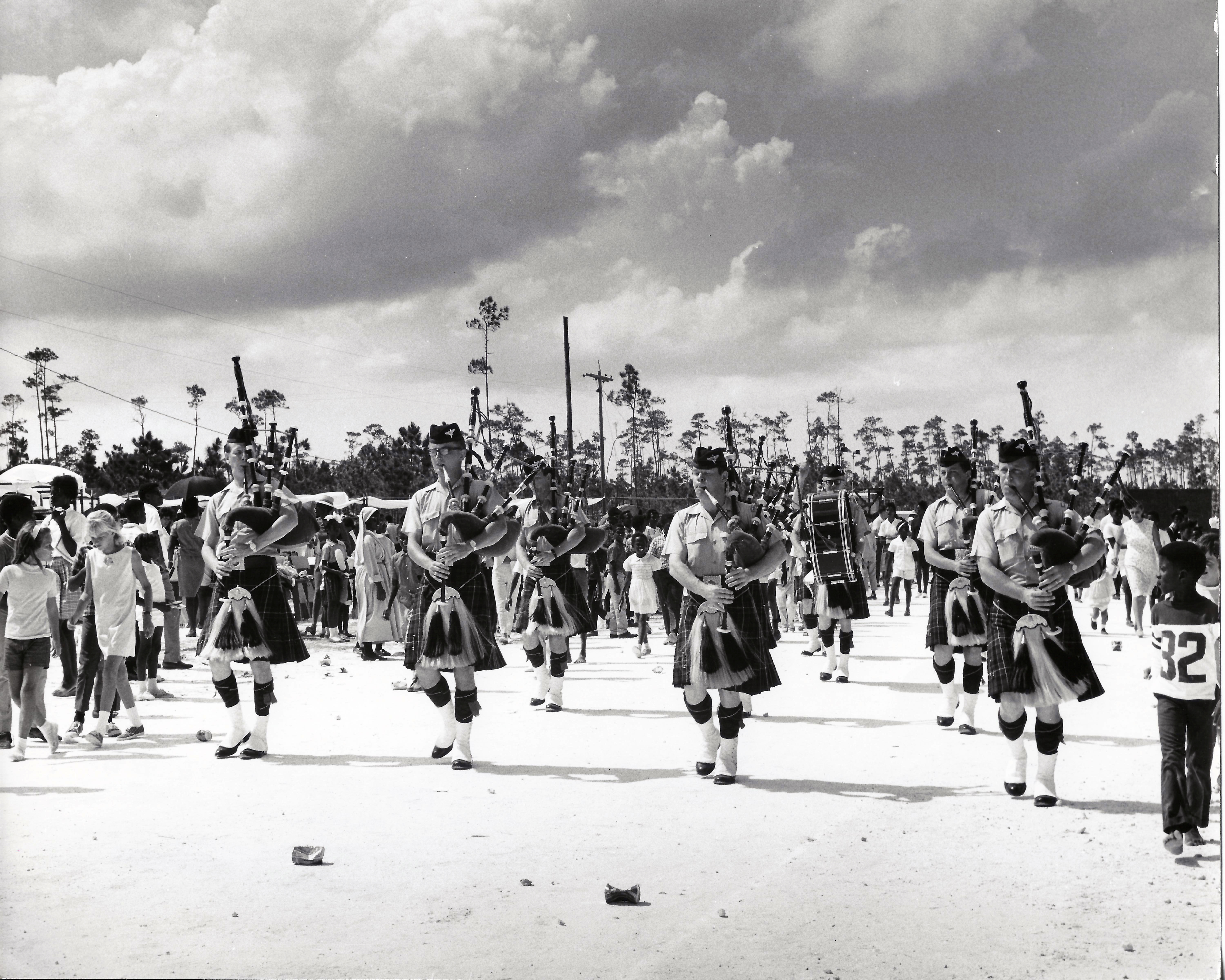 Bagpipe parade, early 1960's
