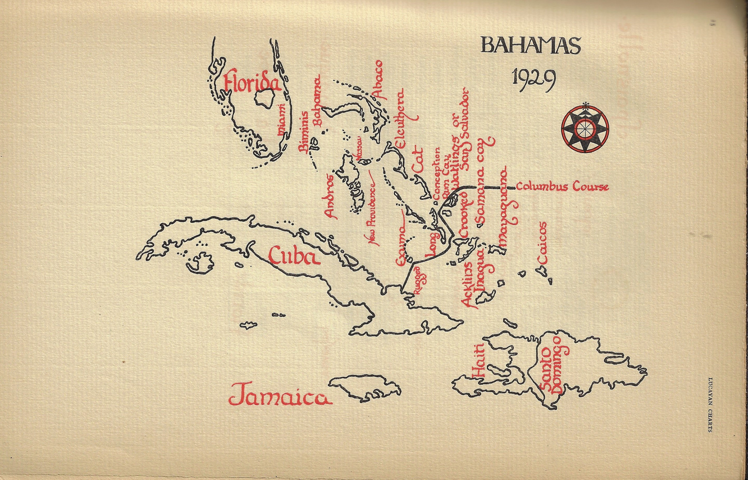 1929 Map of the Bahamas