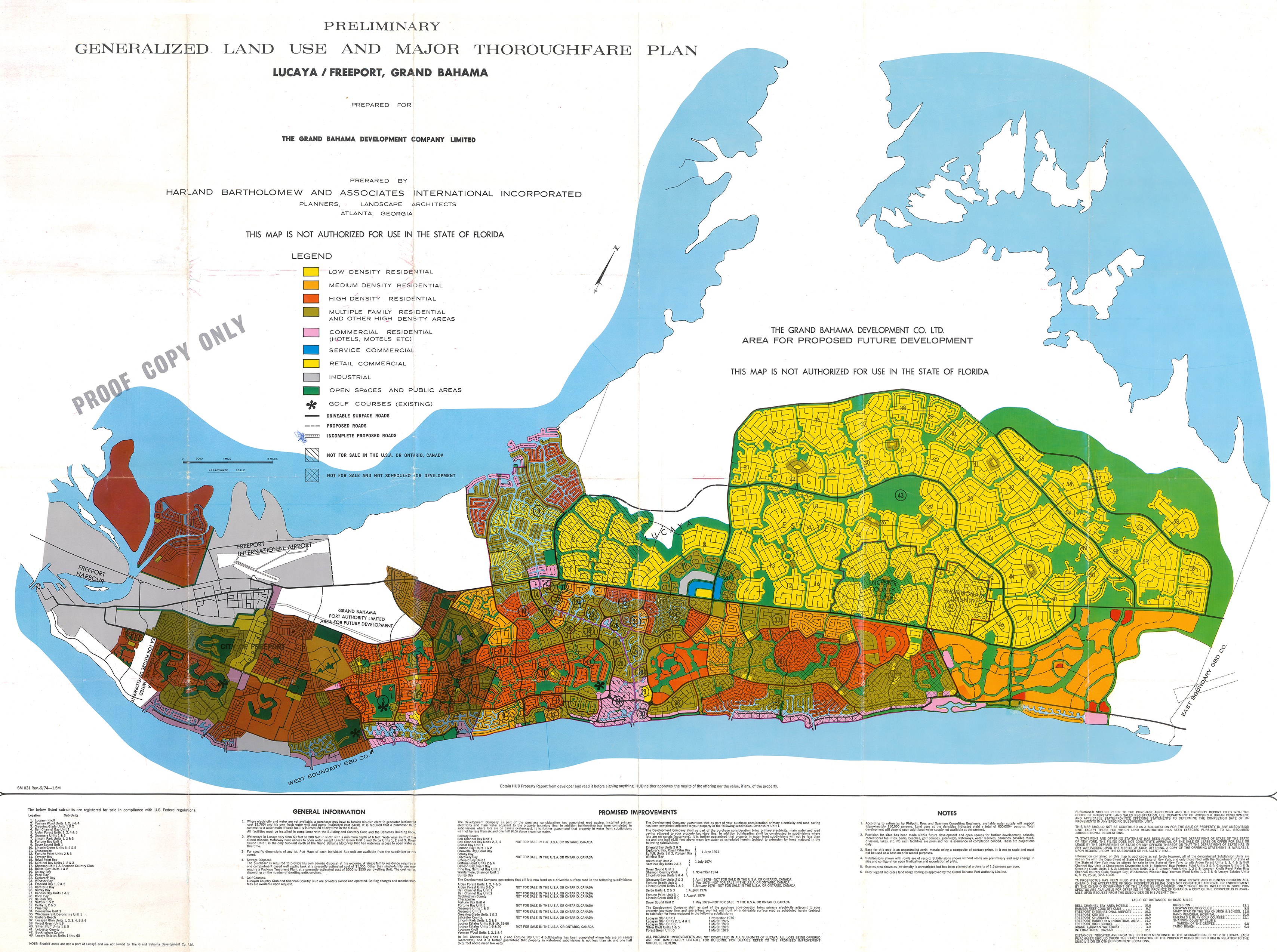 Generalized Land Use and Major Thoroughfare Plan Lucaya/Freeport, Grand Bahama 1960's