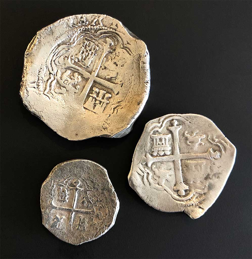 Various Coins Recovered from the Lucayan Beach Wreck