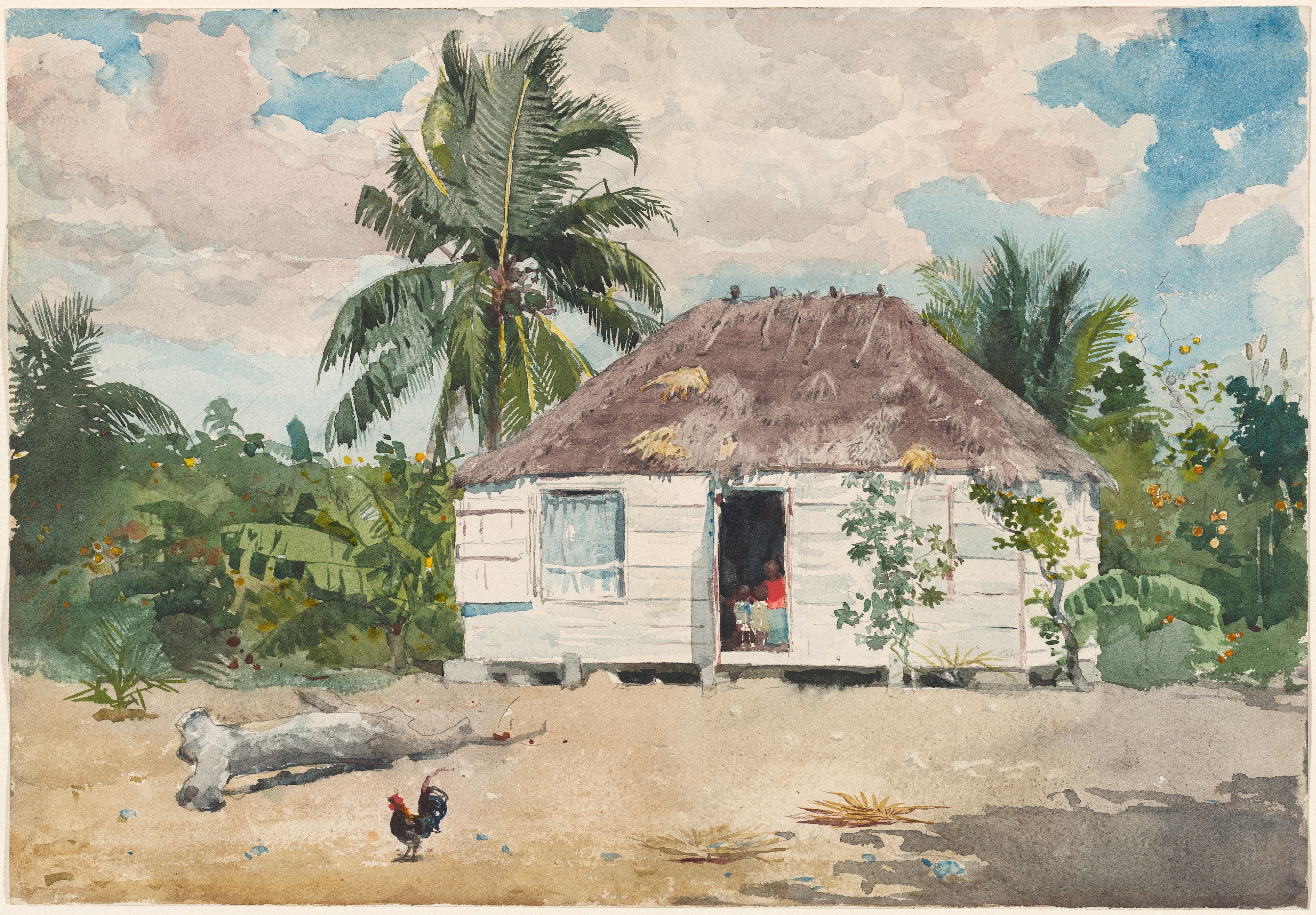 Native Hut at Nassau - Winslow Homer - 1885
