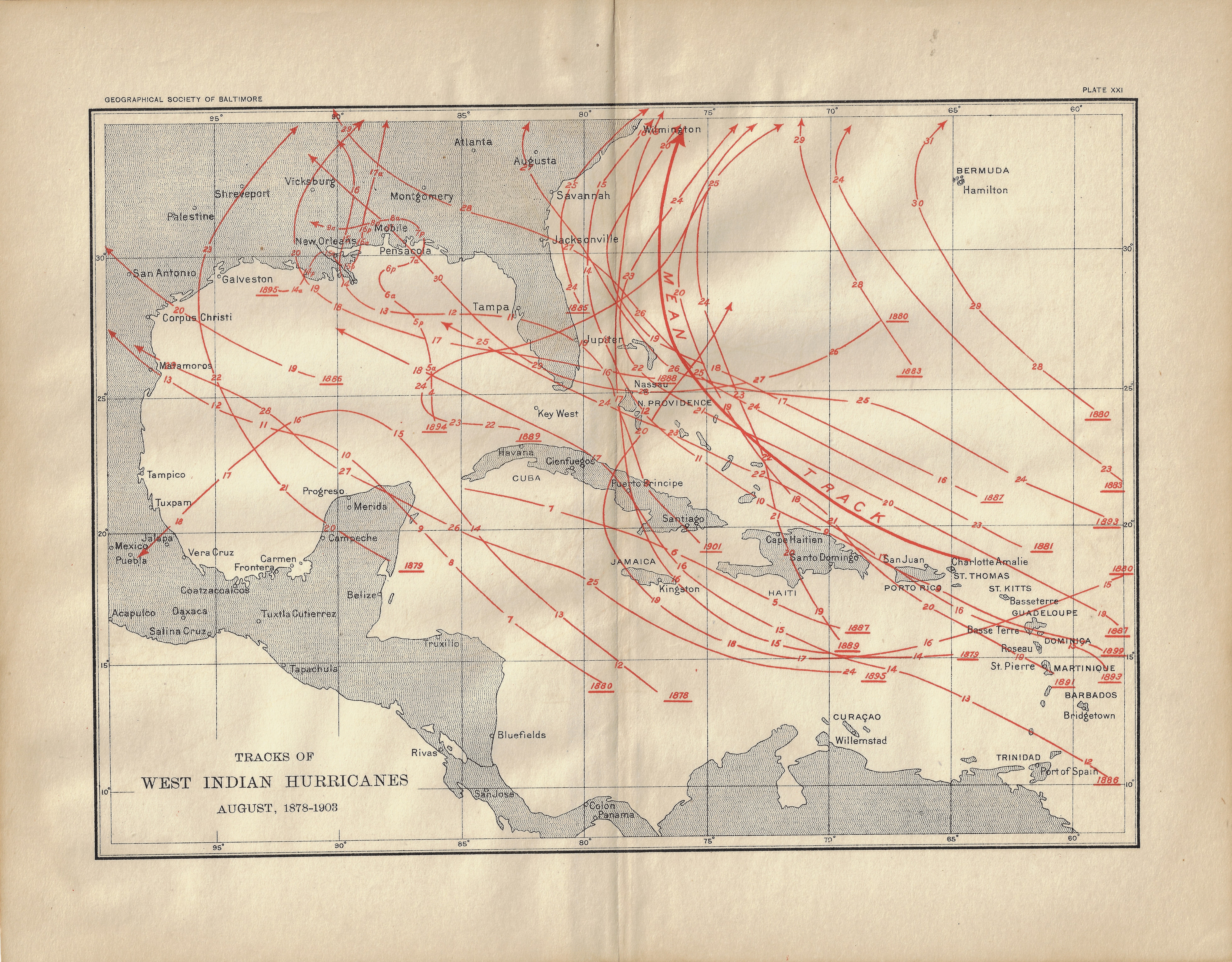 West Indian Hurricanes August 1878-1903
