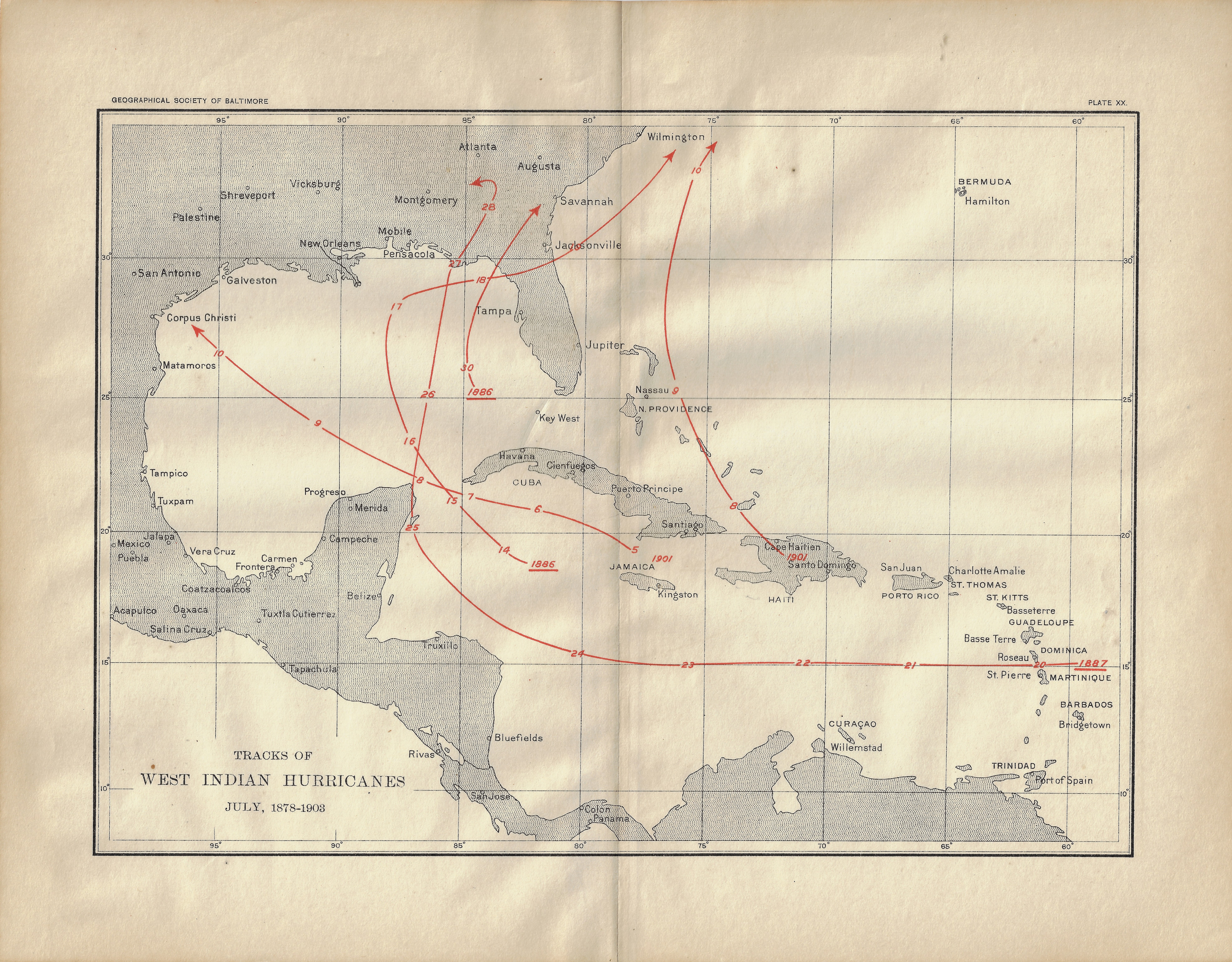 West Indian Hurricanes July 1878-1903