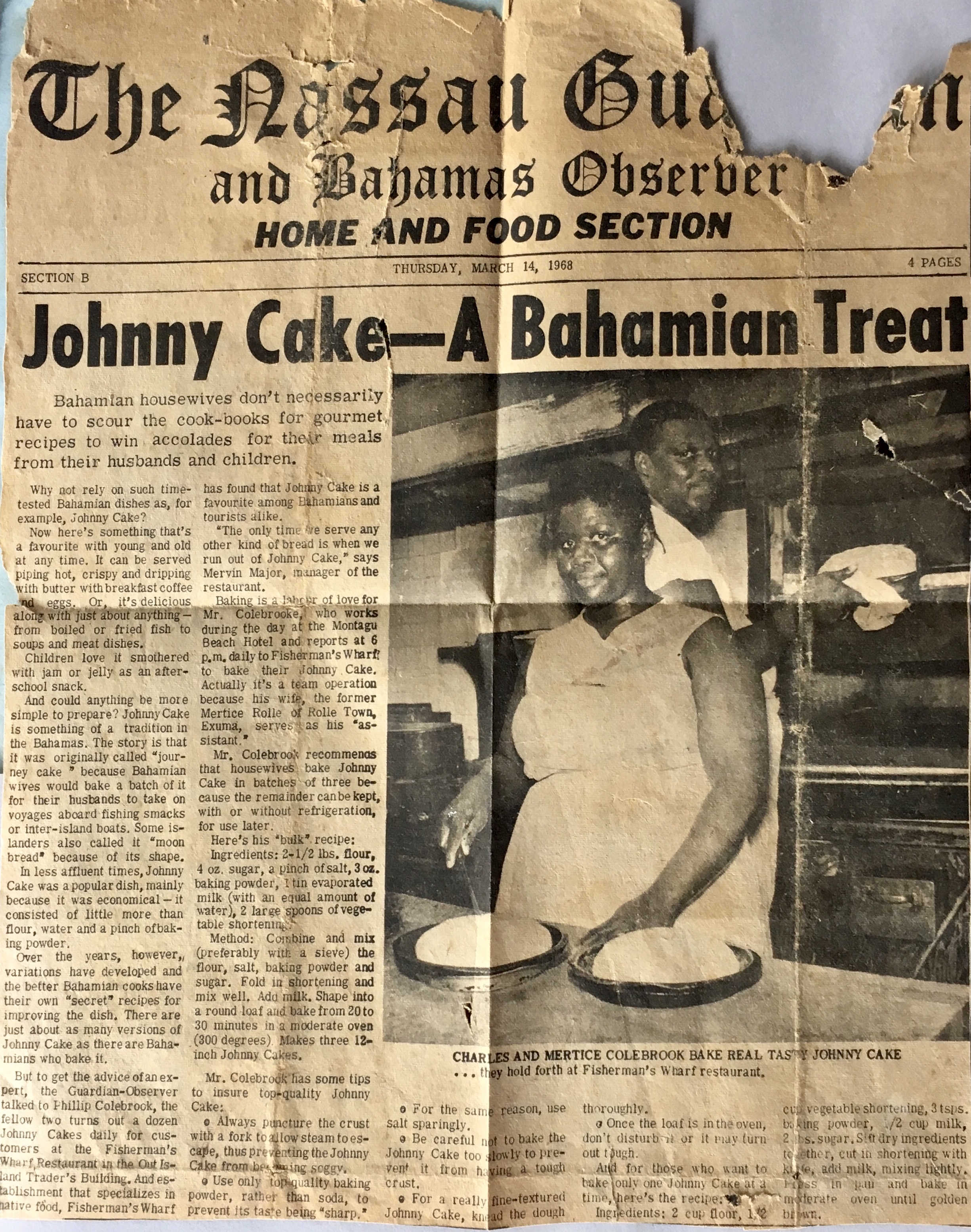 Johnny Cake - A Bahamian Treat