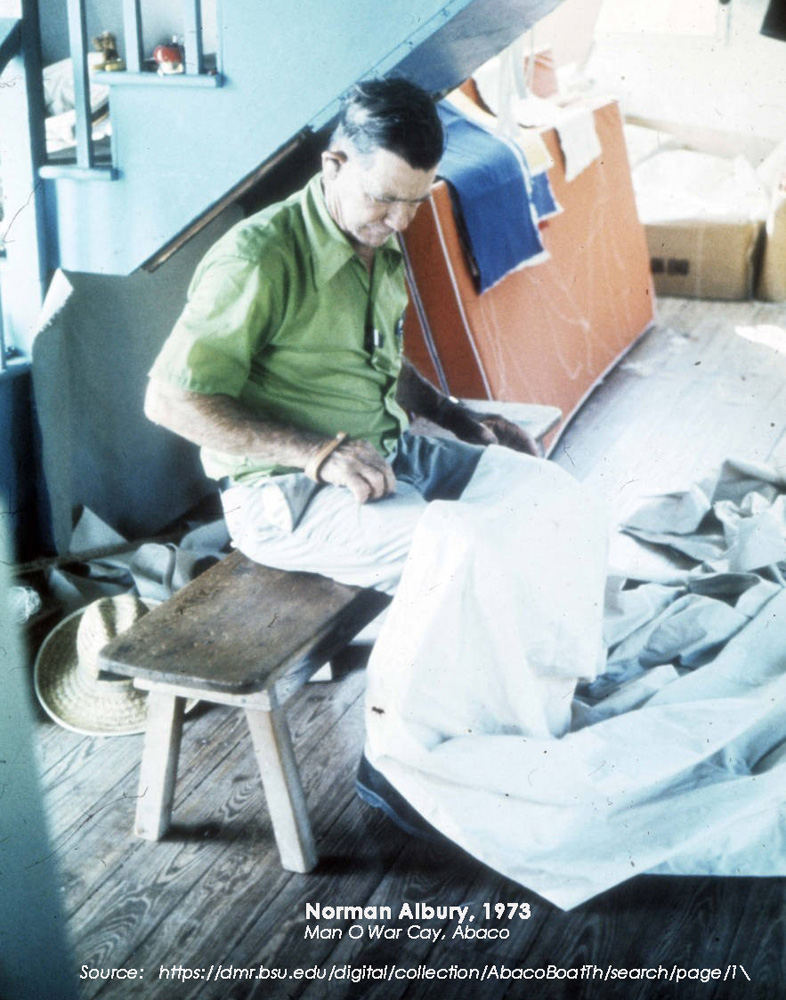 Norman Albury 1973 Sailmaker in Man O War Cay Abaco