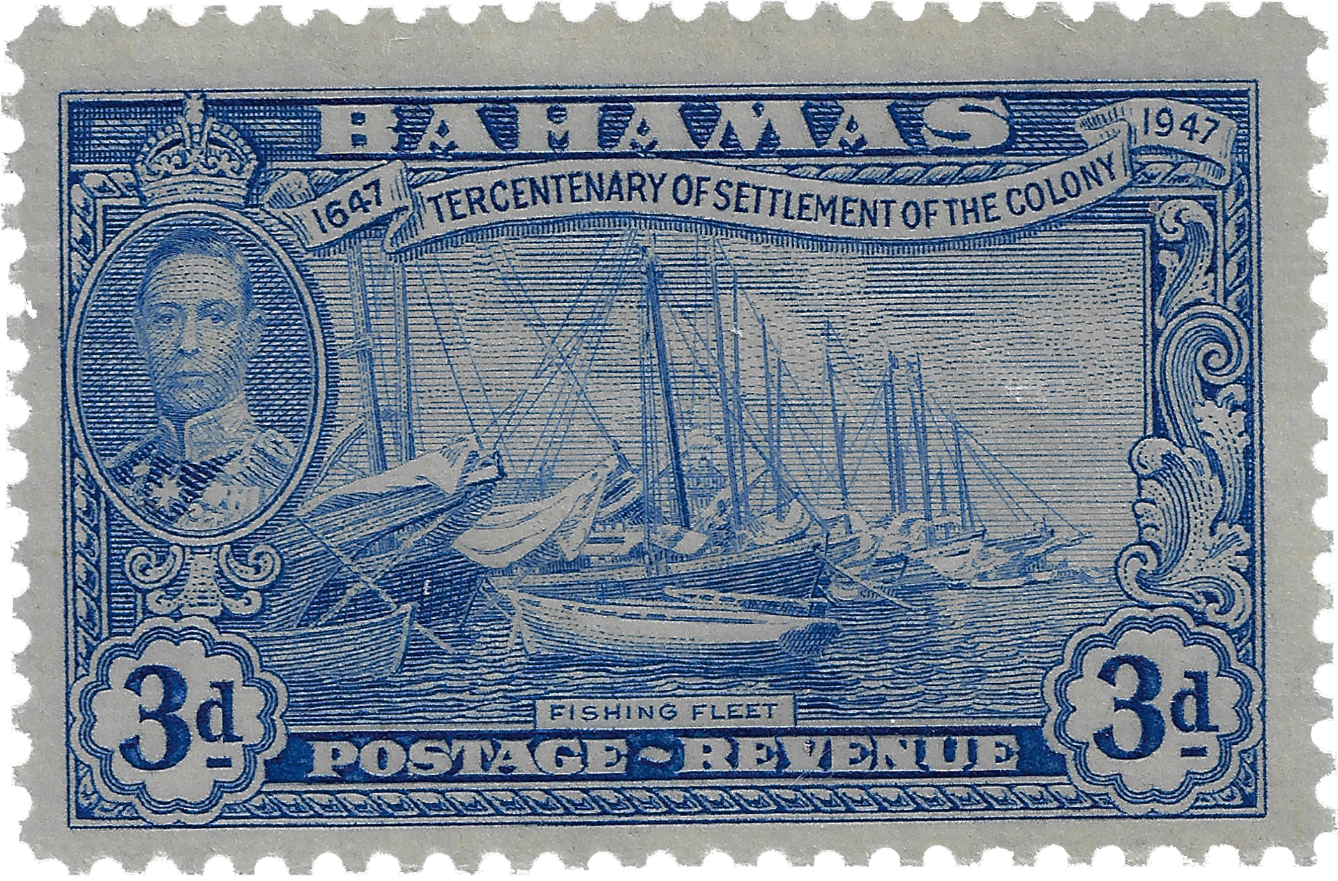 3d 1948, 1647 Tercentenary of Settlement of the Colony, Fishing Fleet