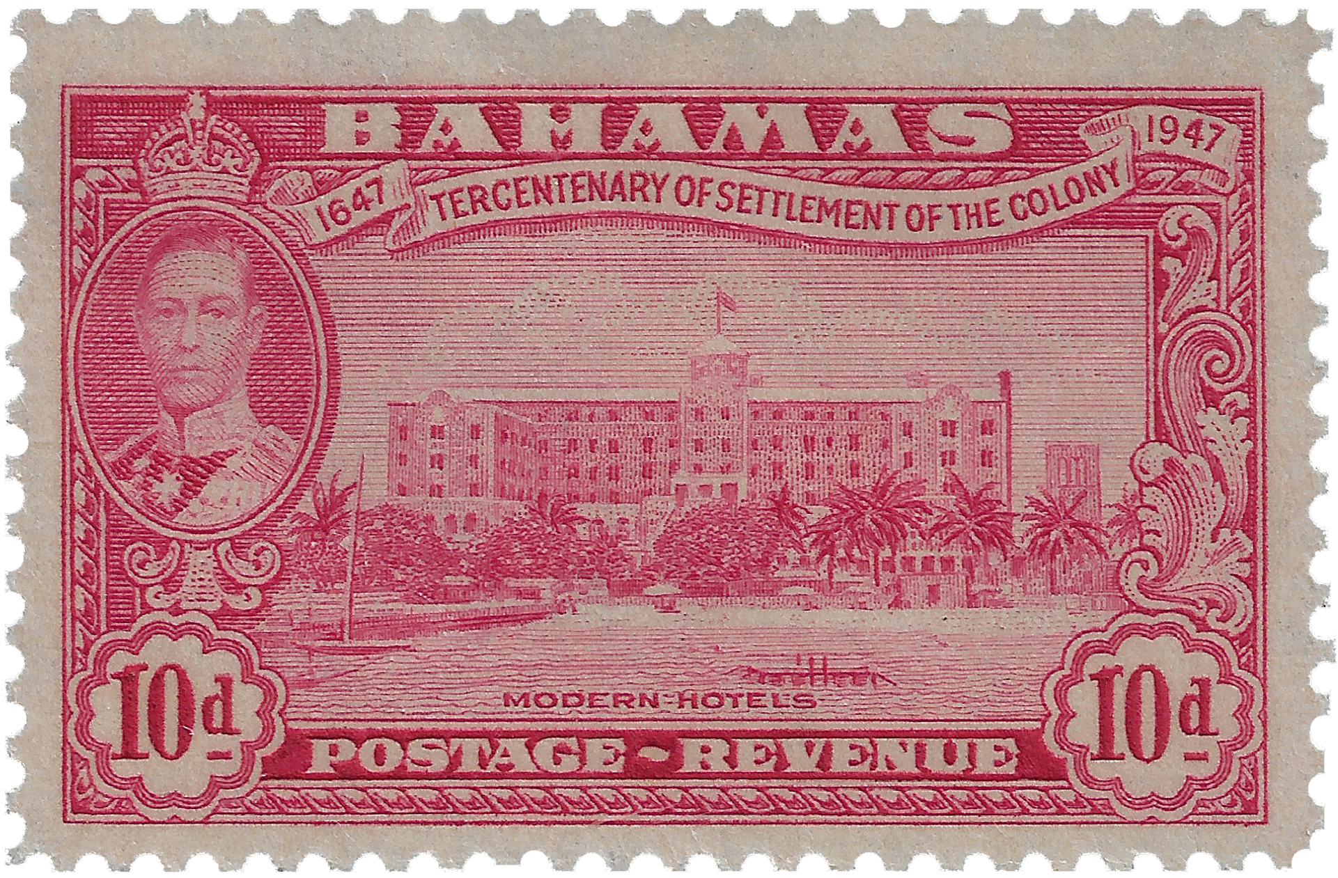 10d 1948, 1647 Tercentenary of Settlement of the Colony, Modern Hotels