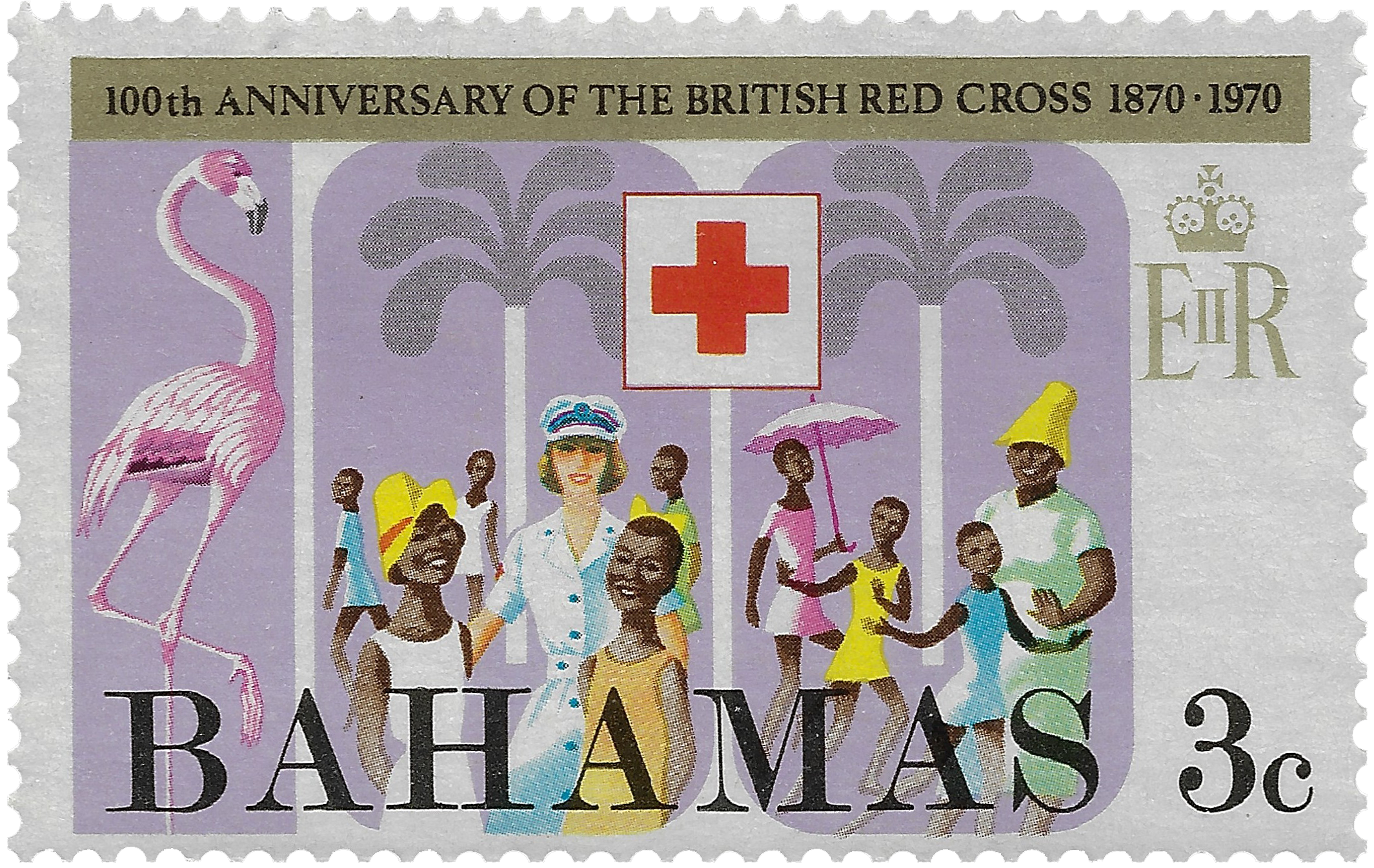 3c 1970, 100th Anniversary of the British Red Cross 1870-1970
