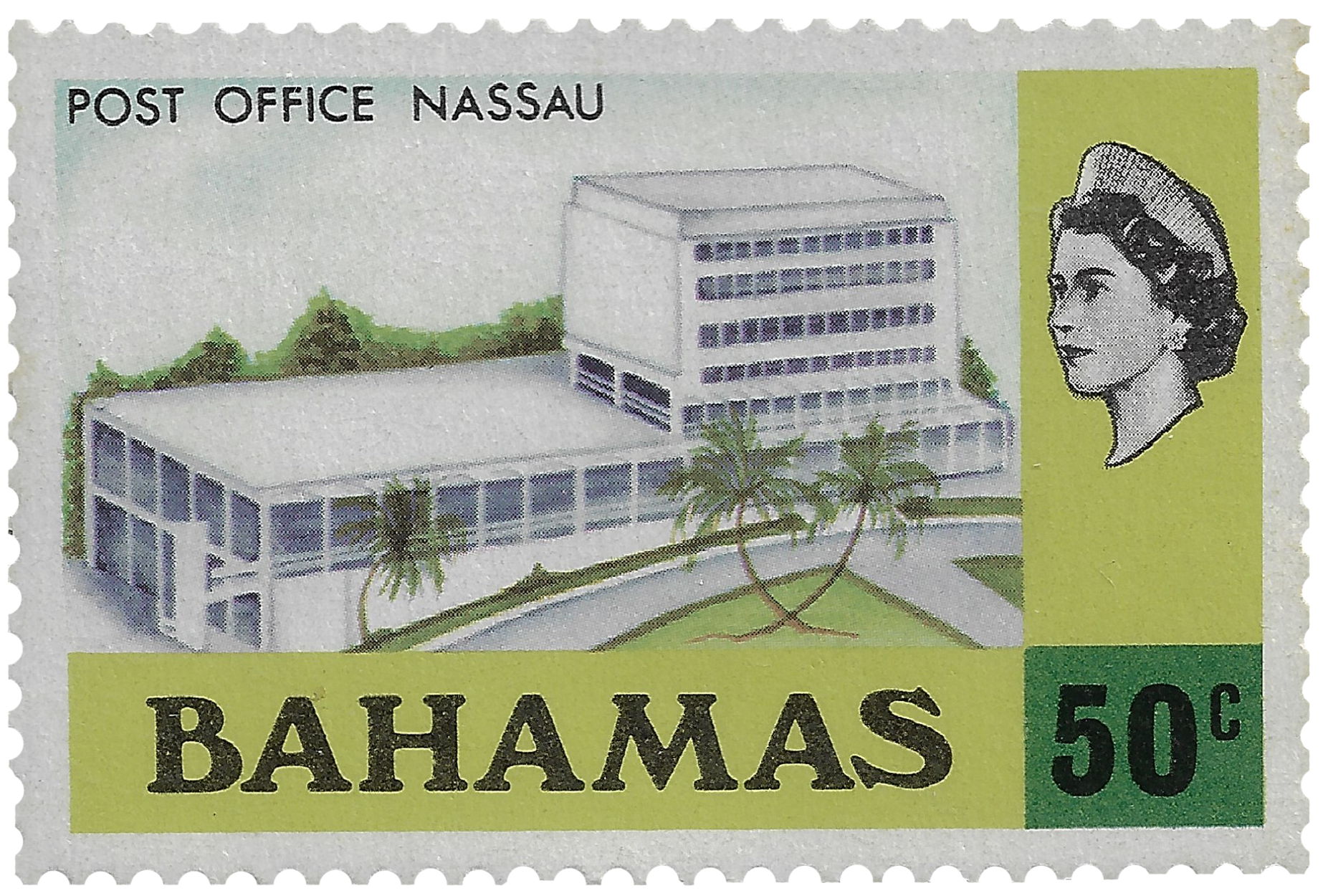 50c 1971, Post Office Nassau