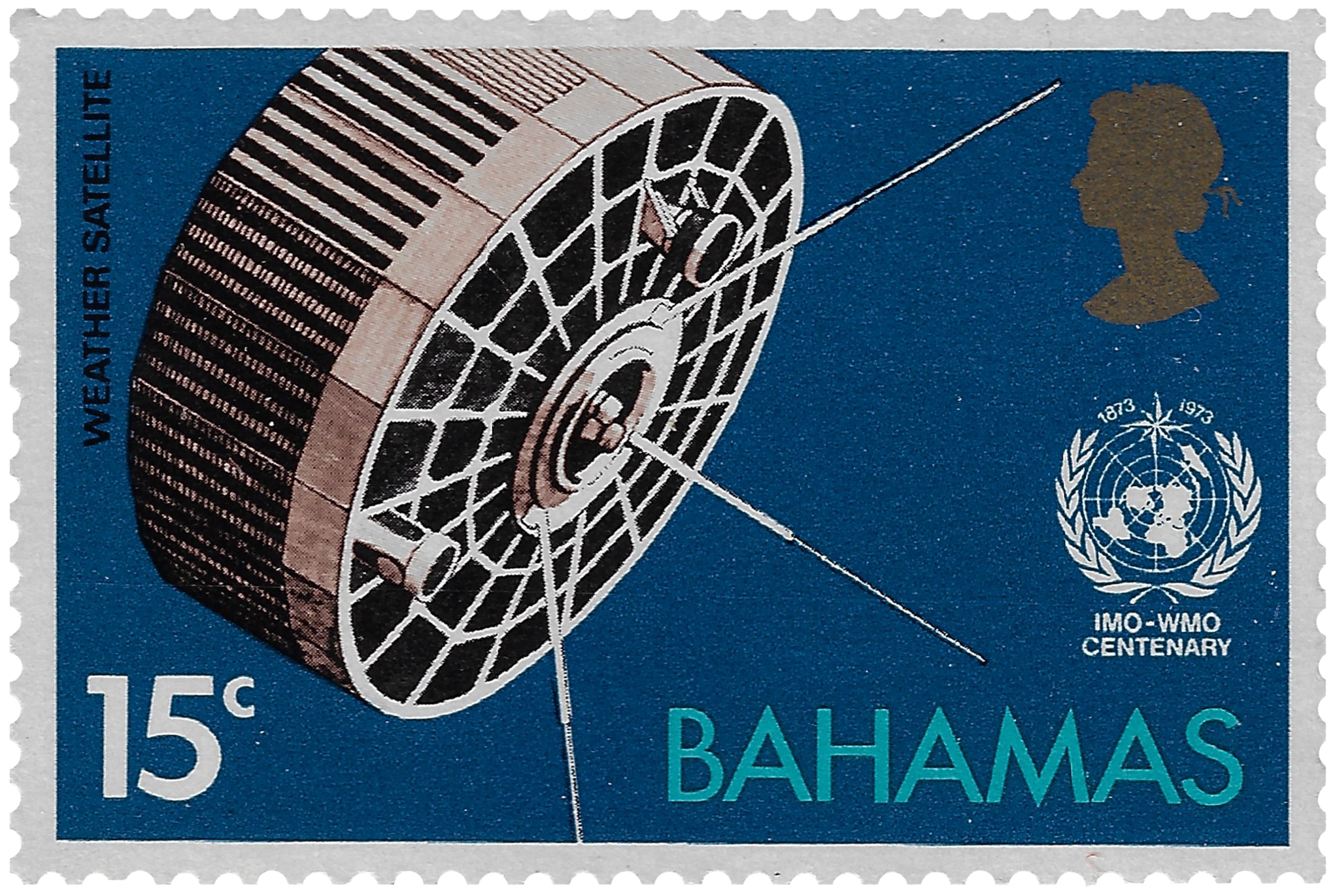 15c 1973, Weather Satellite, IMO-WMO Centenary