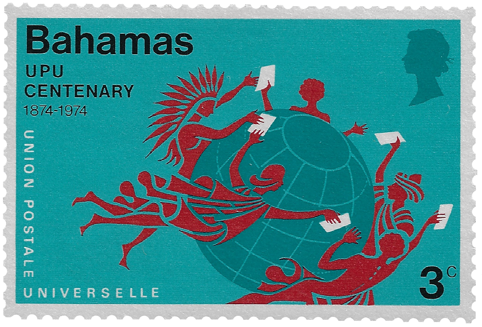 3c 1974, UPU Centenary 1874-1974, Union Postale Universelle