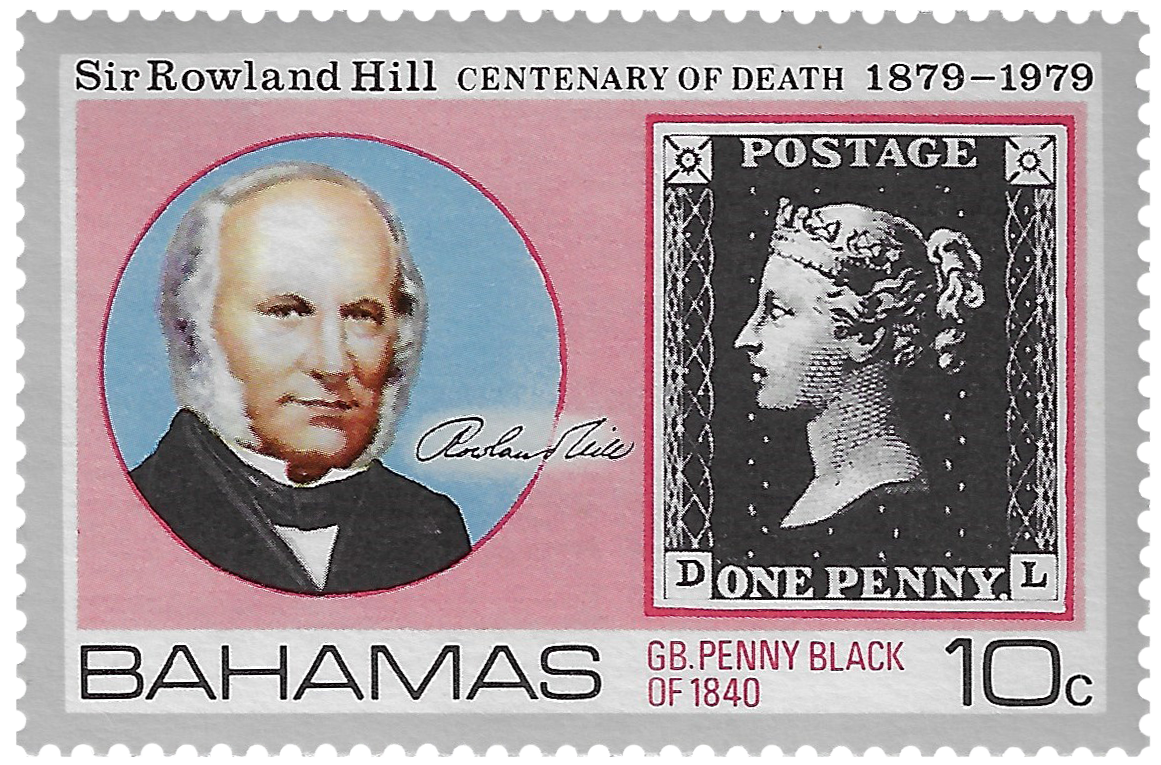 10c 1979, Sir Rowland Hill, Centenary of Death 1879-1979, GB. Penny Black of 1840