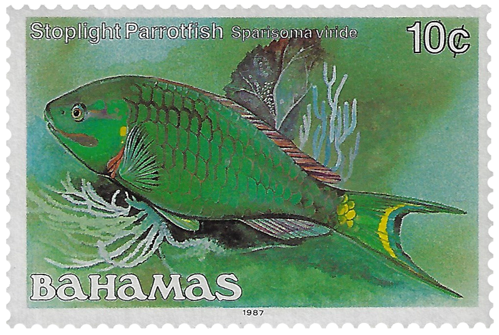 10c 1986-87, Stoplight Parrotfish, Sparisoma viride