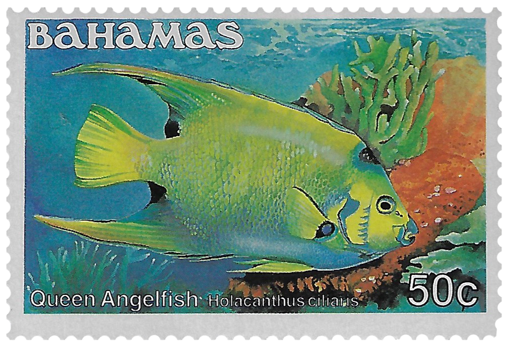 50c 1986-87, Queen Angelfish, Holacanthus ciliaris