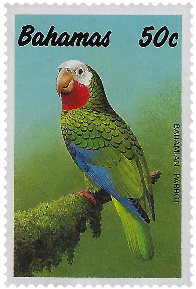 50c 1990, Bahamian Parrot