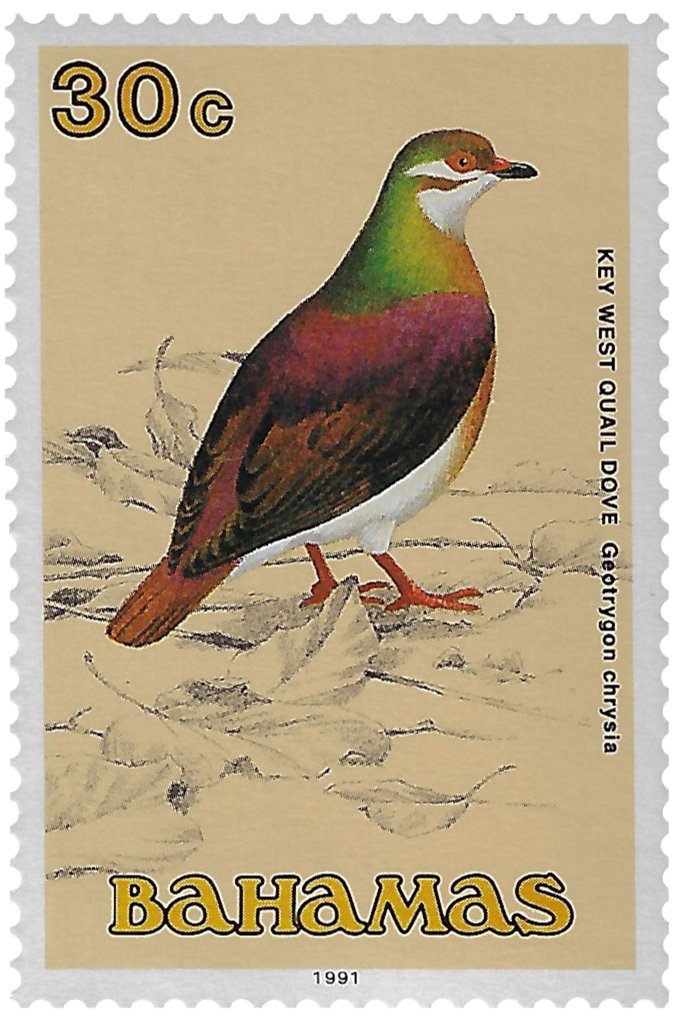 30c 1991, Key West Quail Dove, Geotrygon chrysia