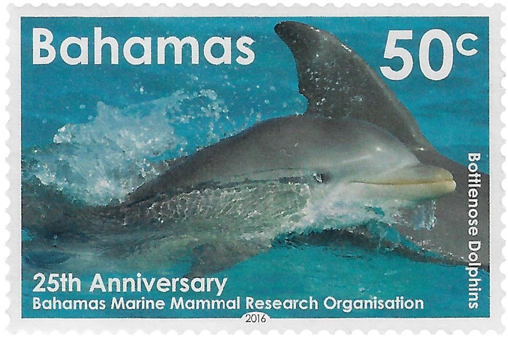 50c 2016, 25th Anniversary, Bahamas Marine Mammal Research Organisation, Bottlenose Dolphin