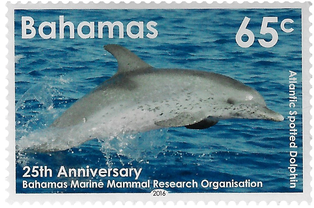 65c 2016, 25th Anniversary, Bahamas Marine Mammal Research Organisation, Atlantic Spotted Dolphin